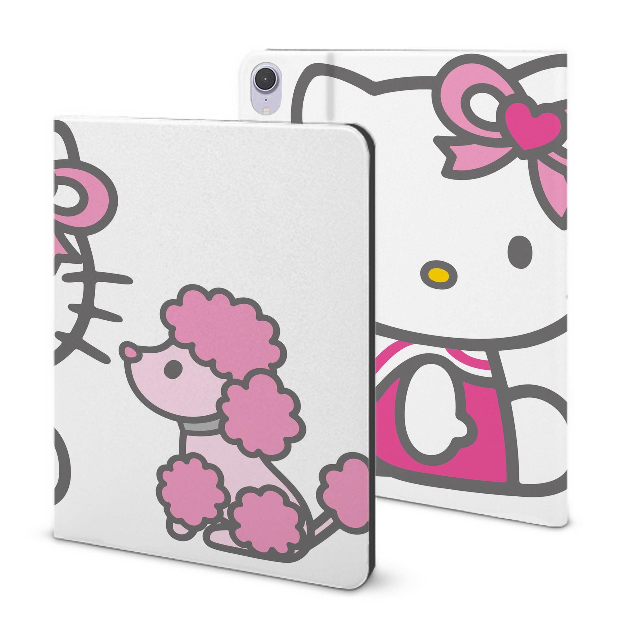 （画像用） Hello Kitty ハローキティ IPad ケース ブック型 PUレザー TPU 耐衝撃 軽量 薄型 ペン収納なし 全面保護 IPad 各モデル対応